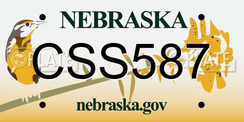 CSS587 Nebraska License Plate