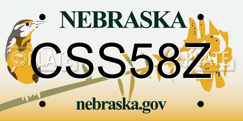 CSS58Z Nebraska License Plate