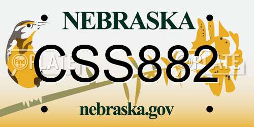 CSS882 Nebraska License Plate