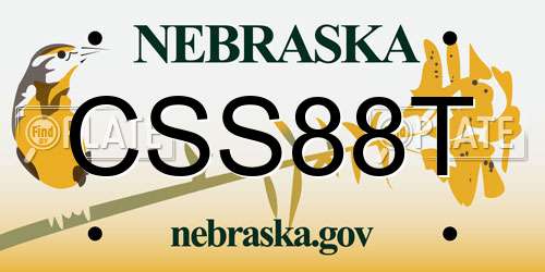 CSS88T Nebraska License Plate