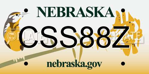 CSS88Z Nebraska License Plate