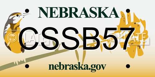CSSB57 Nebraska License Plate