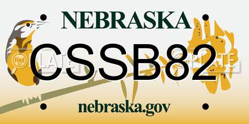 CSSB82 Nebraska License Plate