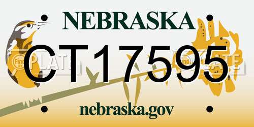 CT17595 Nebraska License Plate