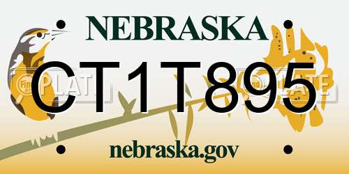 CT1T895 Nebraska License Plate