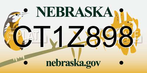 CT1Z898 Nebraska License Plate