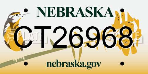 CT26968 Nebraska License Plate