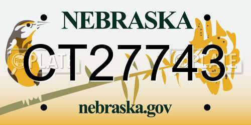 CT27743 Nebraska License Plate