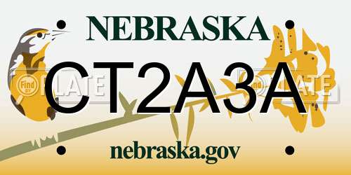 CT2A3A Nebraska License Plate