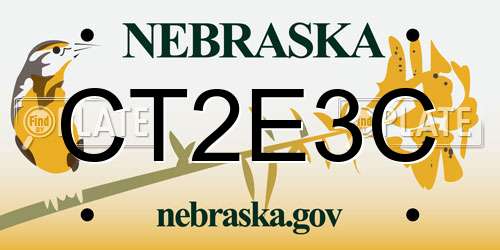 CT2E3C Nebraska License Plate