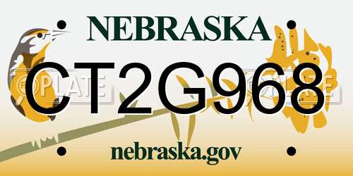 CT2G968 Nebraska License Plate