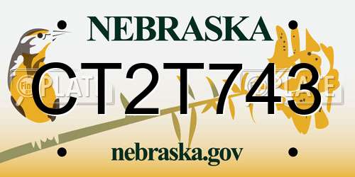 CT2T743 Nebraska License Plate