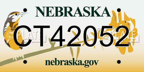 CT42052 Nebraska License Plate