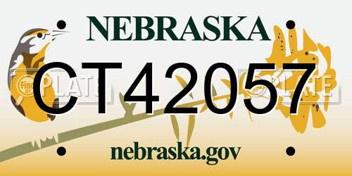 CT42057 Nebraska License Plate
