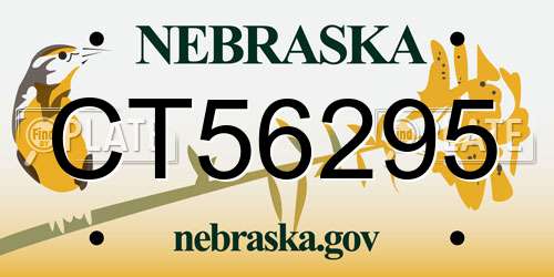 CT56295 Nebraska License Plate