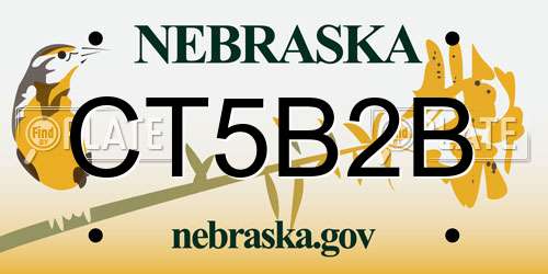 CT5B2B Nebraska License Plate
