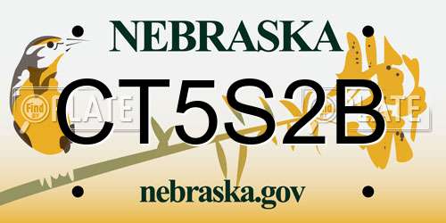 CT5S2B Nebraska License Plate