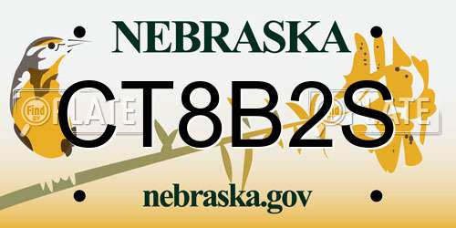 CT8B2S Nebraska License Plate