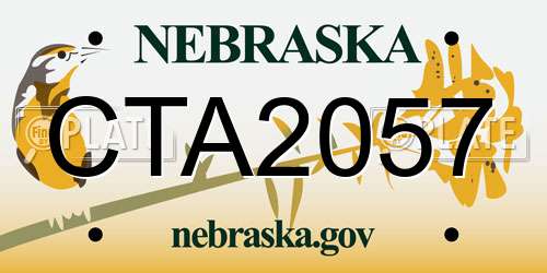 CTA2057 Nebraska License Plate