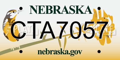 CTA7057 Nebraska License Plate