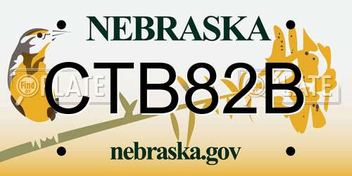 CTB82B Nebraska License Plate
