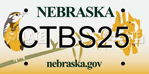 CTBS25 Nebraska License Plate