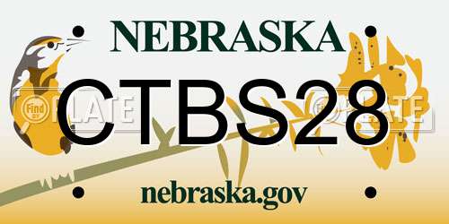 CTBS28 Nebraska License Plate