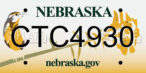CTC4930 Nebraska License Plate