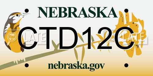 CTD12C Nebraska License Plate