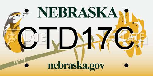 CTD17C Nebraska License Plate