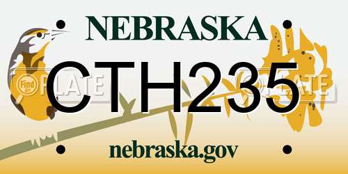 CTH235 Nebraska License Plate