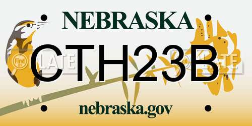 CTH23B Nebraska License Plate