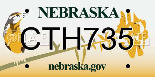 CTH735 Nebraska License Plate