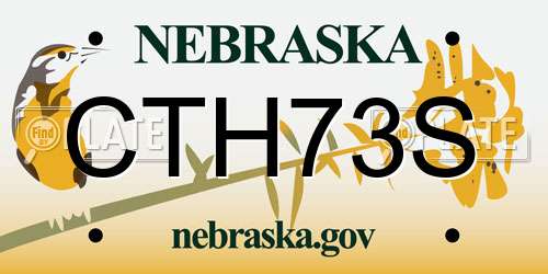 CTH73S Nebraska License Plate