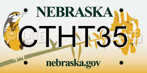 CTHT35 Nebraska License Plate