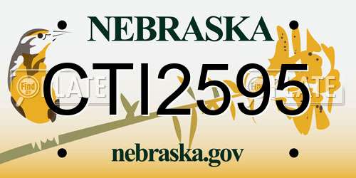 CTI2595 Nebraska License Plate