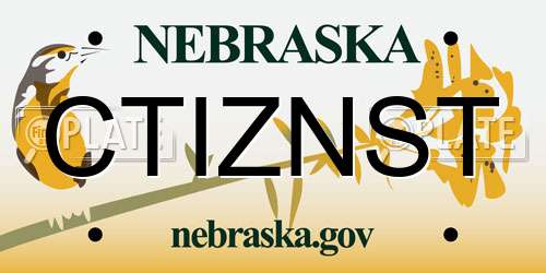 CTIZNST Nebraska License Plate