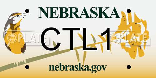CTL1 Nebraska License Plate
