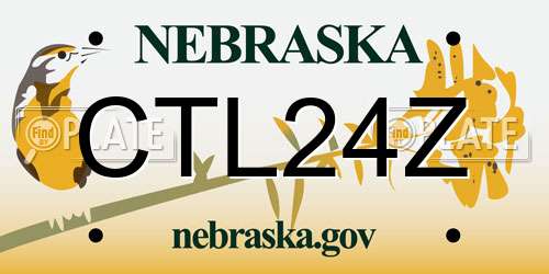CTL24Z Nebraska License Plate