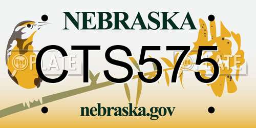 CTS575 Nebraska License Plate