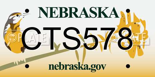 CTS578 Nebraska License Plate