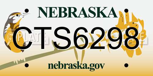 CTS6298 Nebraska License Plate