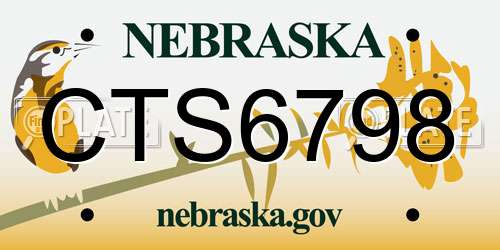CTS6798 Nebraska License Plate