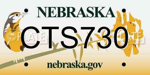 CTS730 Nebraska License Plate