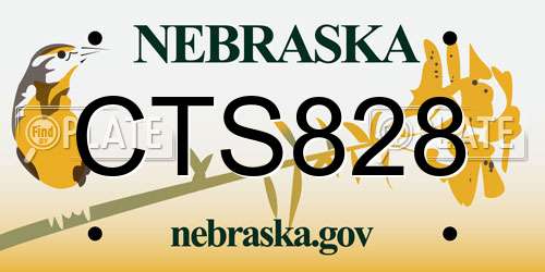 CTS828 Nebraska License Plate