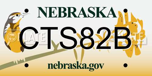 CTS82B Nebraska License Plate