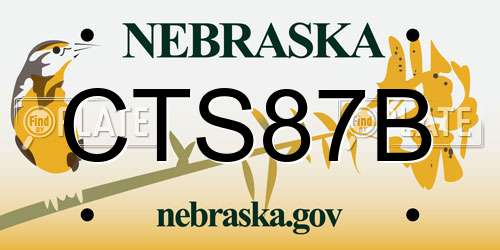 CTS87B Nebraska License Plate
