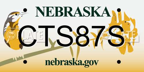 CTS87S Nebraska License Plate