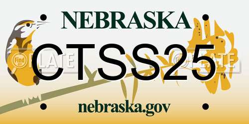 CTSS25 Nebraska License Plate