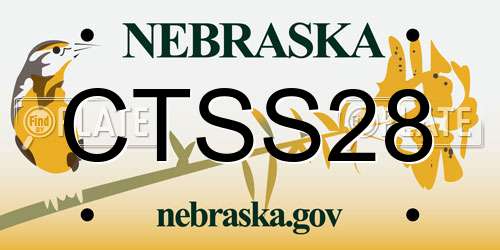 CTSS28 Nebraska License Plate